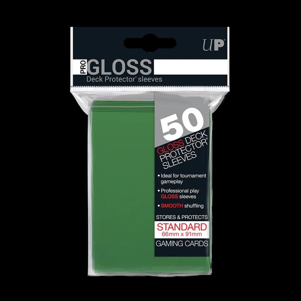 Ultra Pro PRO-Gloss Standard Deck Protector Sleeves Stil: Green (50ct)