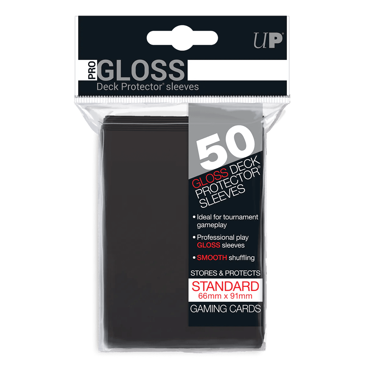 Ultra Pro PRO-Gloss Standard Deck Protector Sleeves Black (50ct)