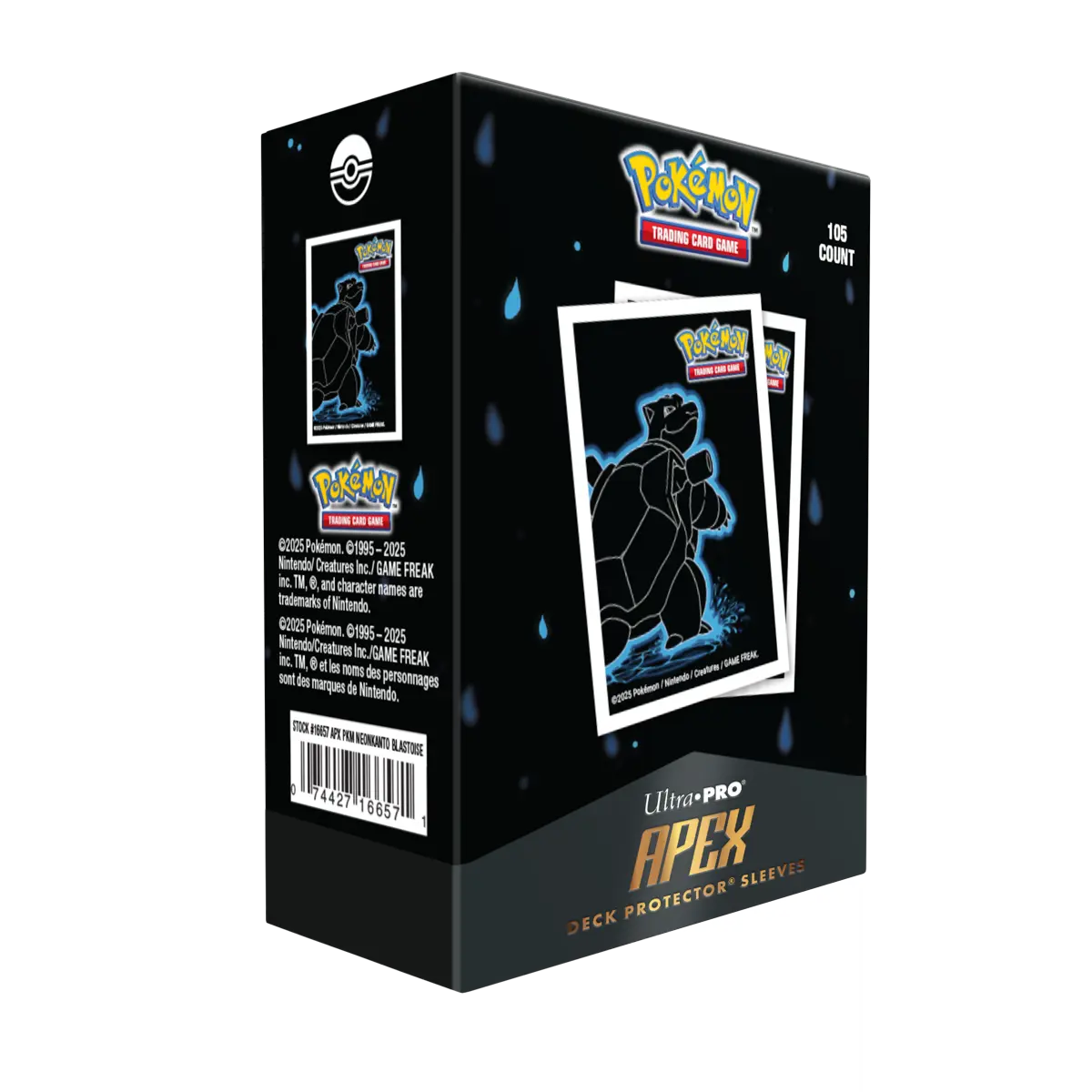 Ultra Pro Neon Kanto Blastoise APEX Deck Protector Sleeves 105ct